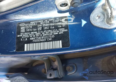 2015 Hyundai Accent Gs from USA, damaged, VIN KMHCT5AE9FU227535